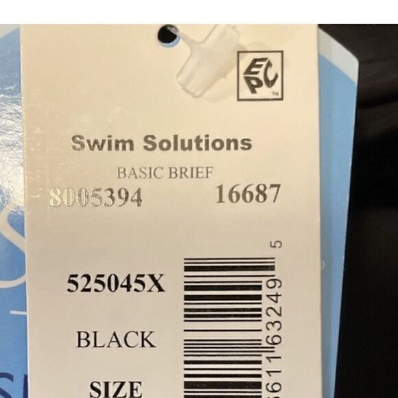 New Swim Solutions Plus Size Mid-Rise Tummy-Control Swim Bottoms Black Size 24W - Picture 6 of 14